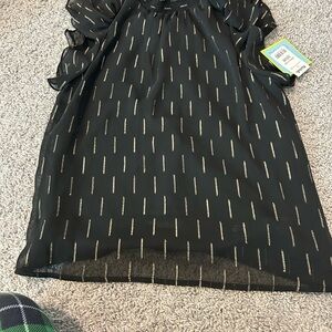 CeCe Elegant Black Dress with Gold Accents